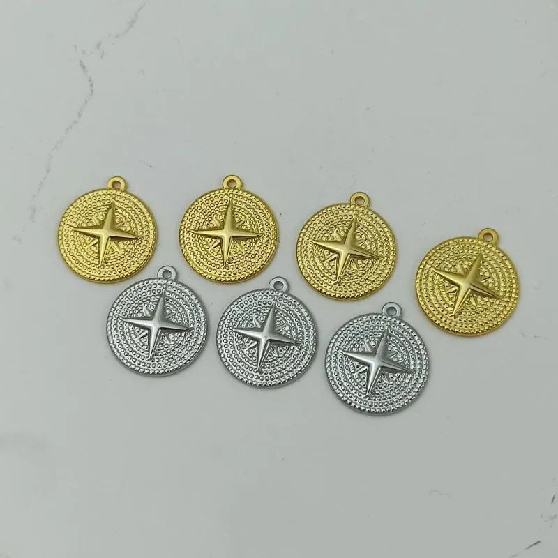 Charms por atacado de duas cores multiol estilo neutro vazio disco metal metal pendente pendente artesanato jóias de joias de estrela