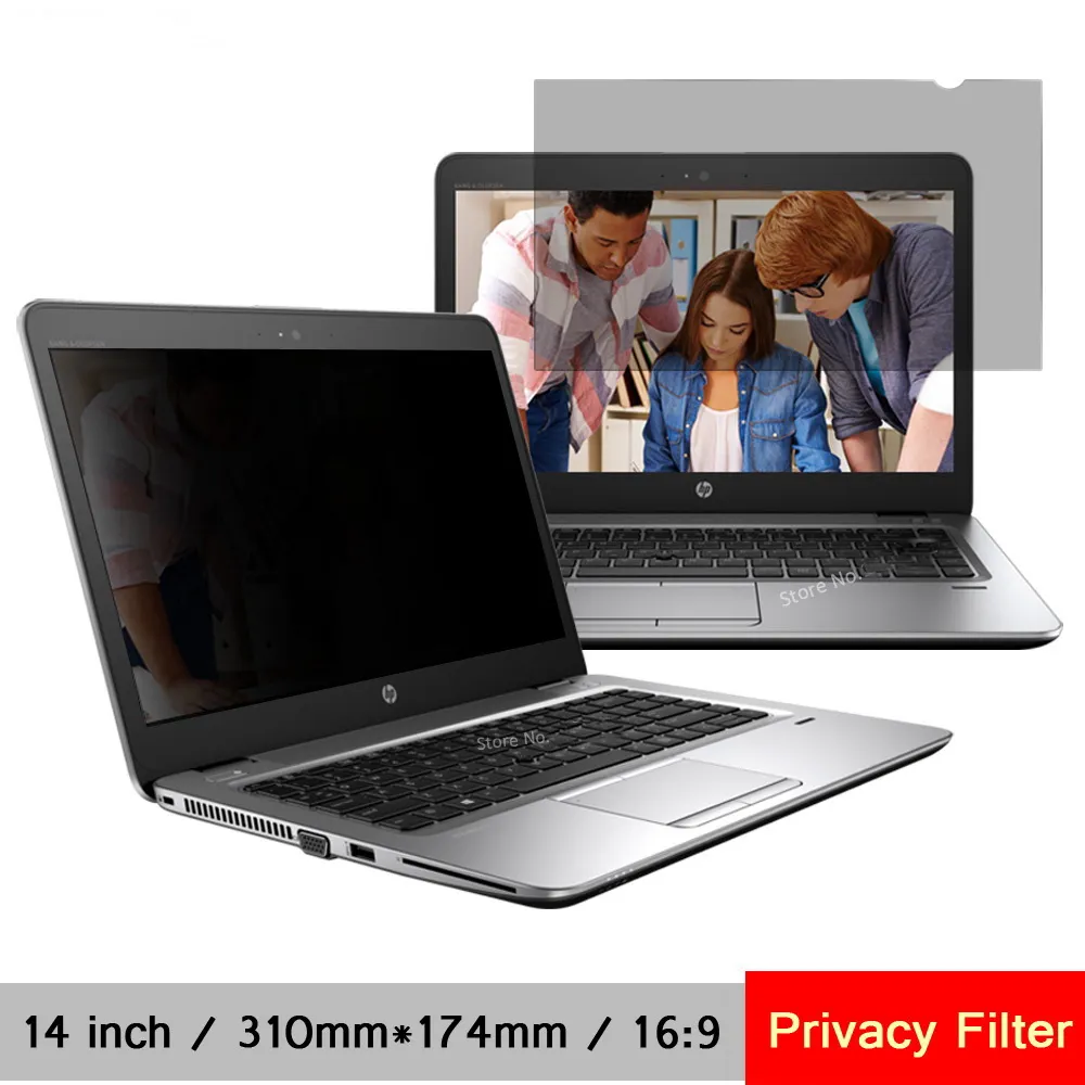 Filtre de confidentialité pour ordinateur portable 14 pouces (310mm x 174mm), film de protection Anti-éblouissement pour ordinateur portable 16:9