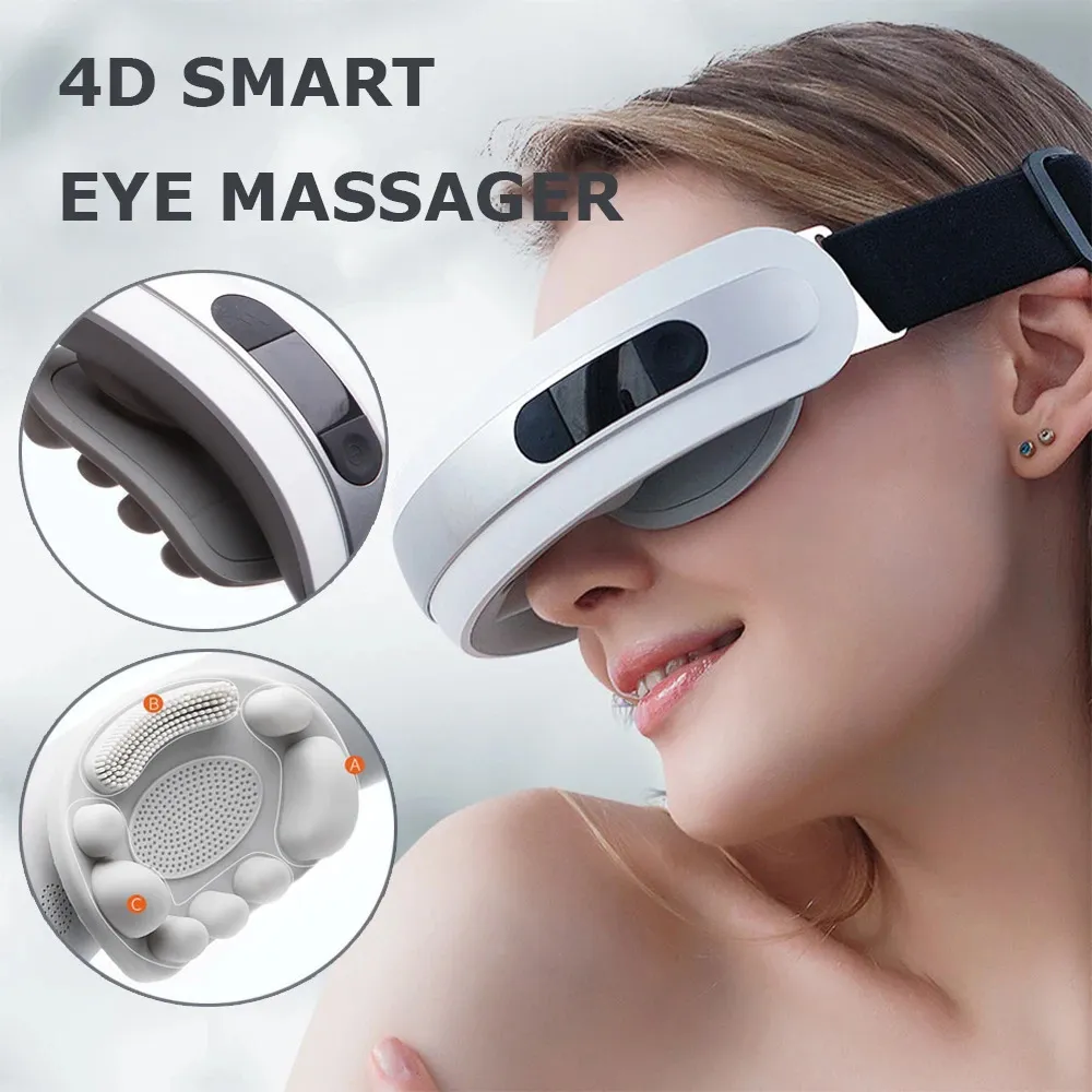 Eye Massager 4D Smart Electric Care Instrument med värmestressterapimassage Komprimering för slappna av och minska stammen 231117