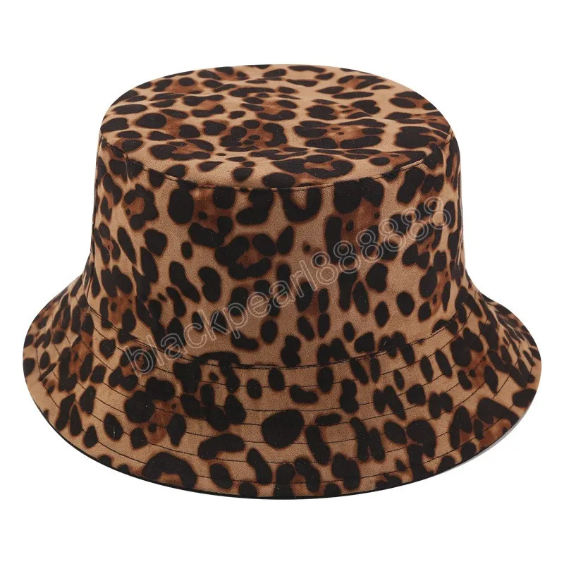 Reversible Leopard Print Leopard Bucket Hat For Women Hip Hop