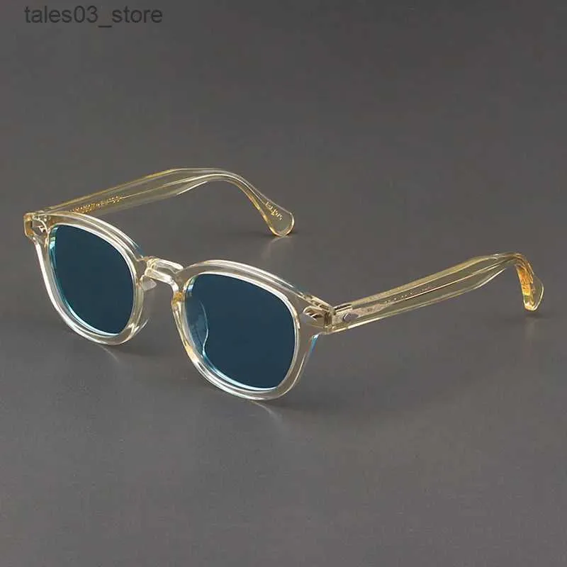 Lunettes de soleil Johnny Depp lunettes de soleil homme Lemtosh lunettes de soleil polarisées femme marque de luxe Vintage jaune acétate cadre lunettes de Vision nocturne Q231120