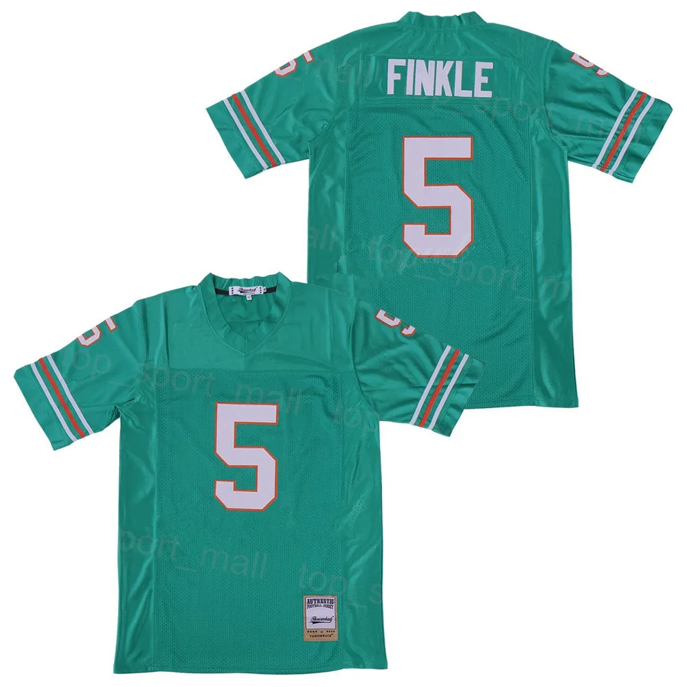 Movie Football 5 Ray Finkle Jersey The Ace Ventura Jim Carrey Teal Green Farbe Team College Alle genähten atmungsaktiven High School Pullover aus reiner Baumwolle für Sportfans