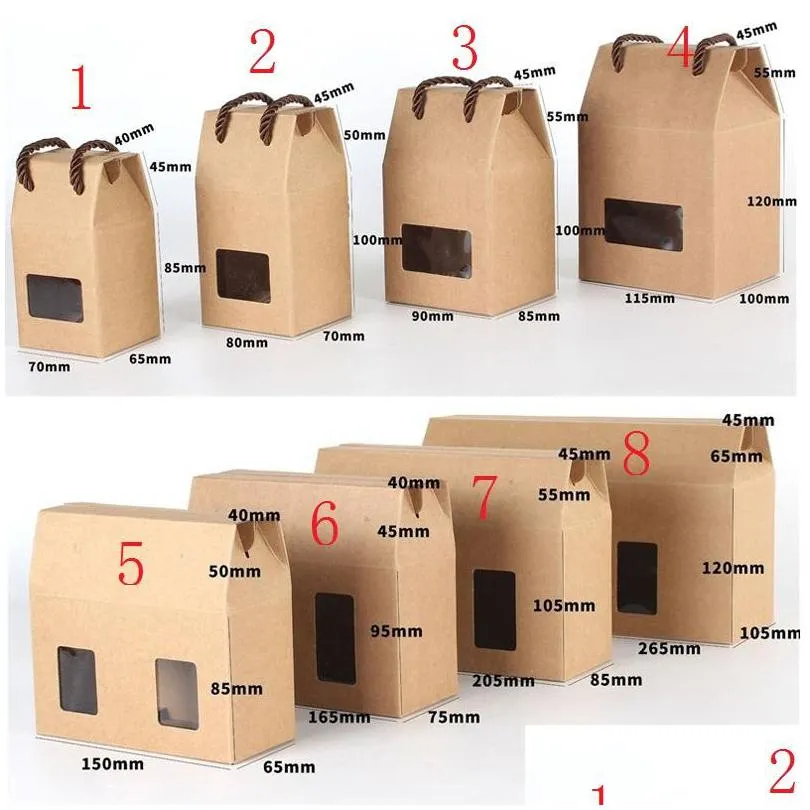 Gift Wrap 8 Size Window Box Kraft Paper Honey Jam Tea Brown Sugar Boxes Candy Lx1125 Drop Delivery Home Garden Festive Party Supplies Dhndt