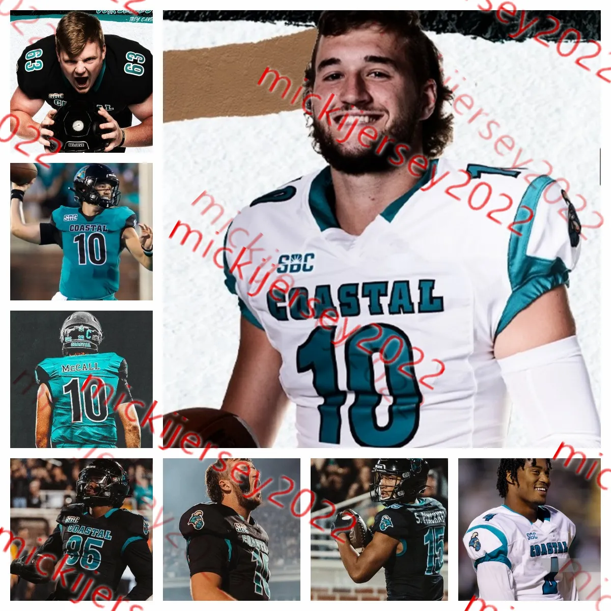 Jayden Addison Coastal Carolina Chanticleers Football Jersey Logan Adkins Bryce Archie Charles Arnold Jr. Chase Atkinson Max Balthazar Coastal Carolina Jerseys