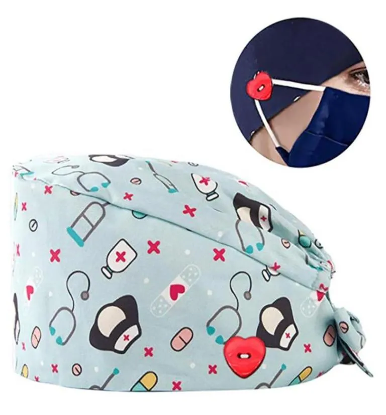 Fashion Scrub Cap Printed Button Work Hat Casual Unisex Adjustable Women And Men Scrub Cap 2020 Ultra Low In Stock T1P5042226