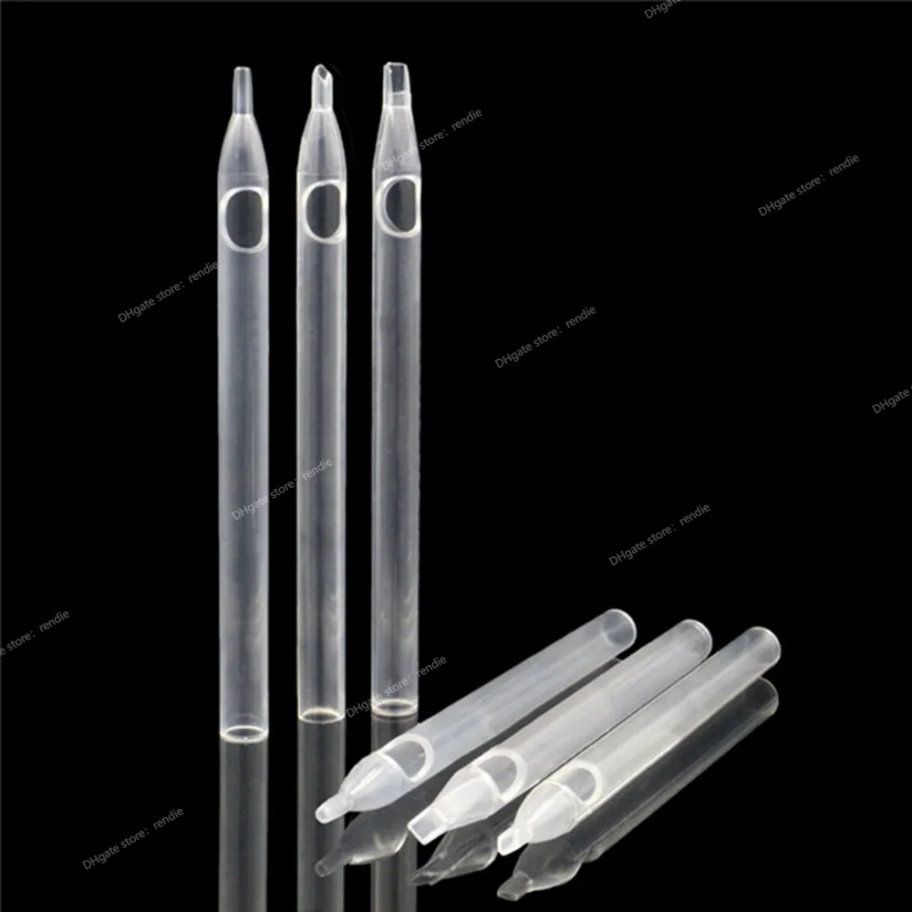 50 STKS Duidelijk Witte Tattoo Lange Tips RT Wegwerp Plastic Lange Tattoo Tips Nozzle Tube Voor Tattoo Supplies Gratis Verzending Tattoo Body ArtTattoo Tips Schoonheid Gezondheid