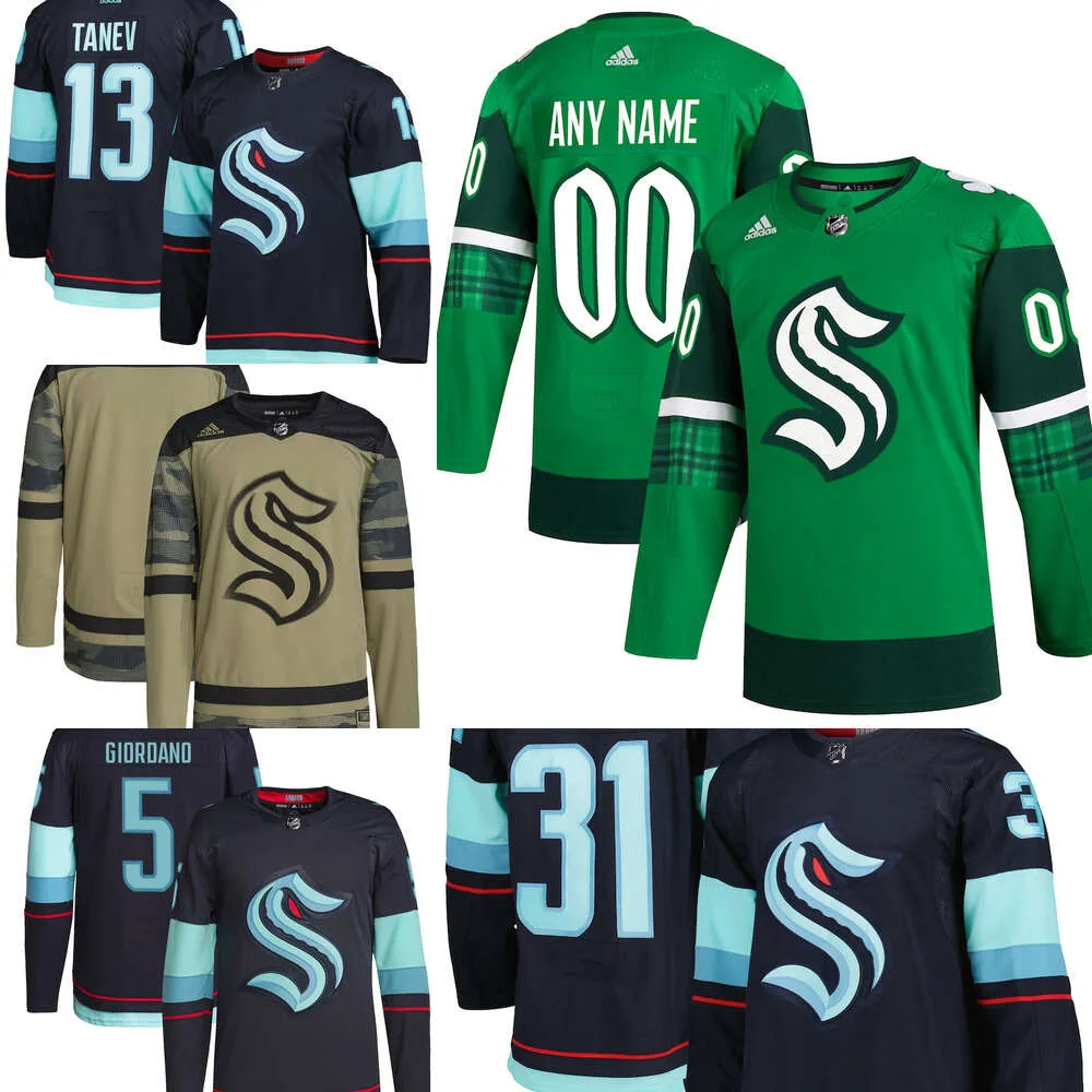 Seattle Custom Kraken Hockey Jerseys Jamie 24 Oleksiak 16 McCann 6 Adam Larsson 4 Haydn Fleury 28 Carson Soucy 21 Wennberg 91 Daniel Sprong 20 Eeli Tolvanen