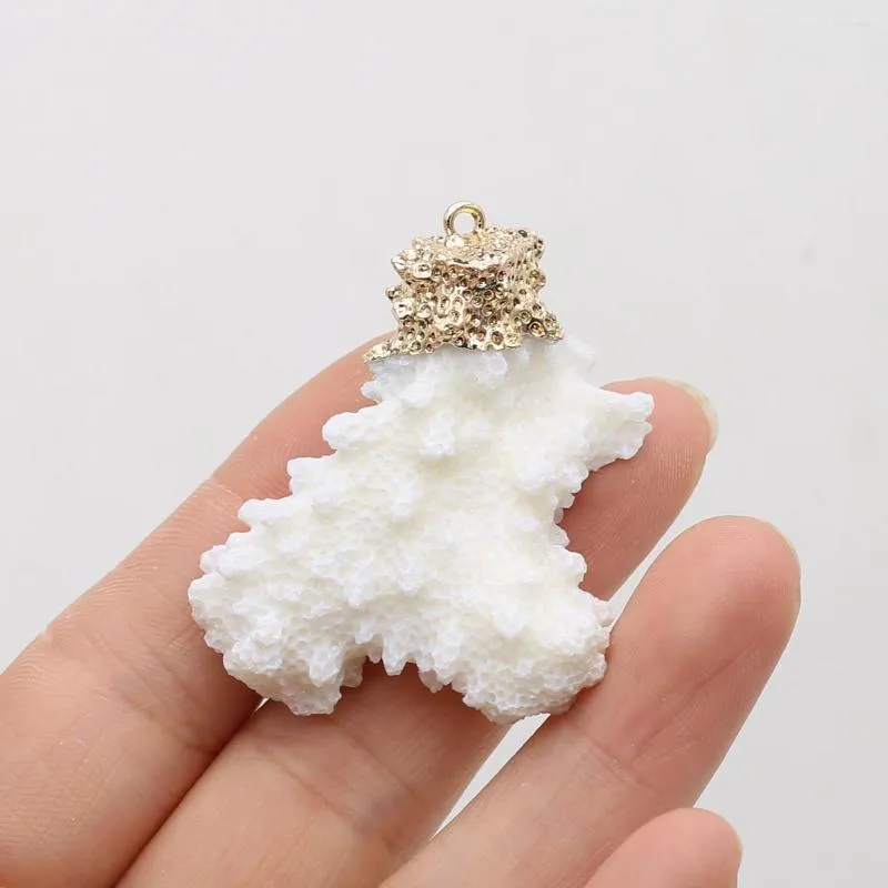 Pendant Necklaces 1PC Natural Rough White Coral Irregular Raw Sea Charms For Women DIY Making Necklace Earring Jewelry 20x40-30x50mm