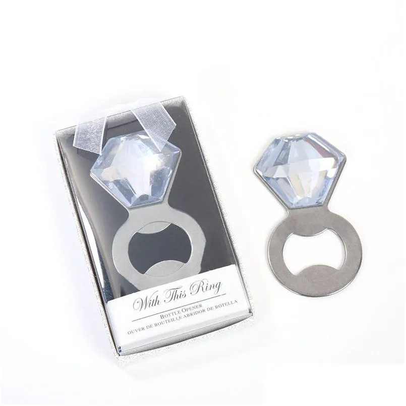 Ouvre-bague en diamant créatif ouvre-bouteille outil de cuisine en acier inoxydable bouteille de bière cadeau livraison directe maison jardin salle à manger B Dhgarden Dhapa