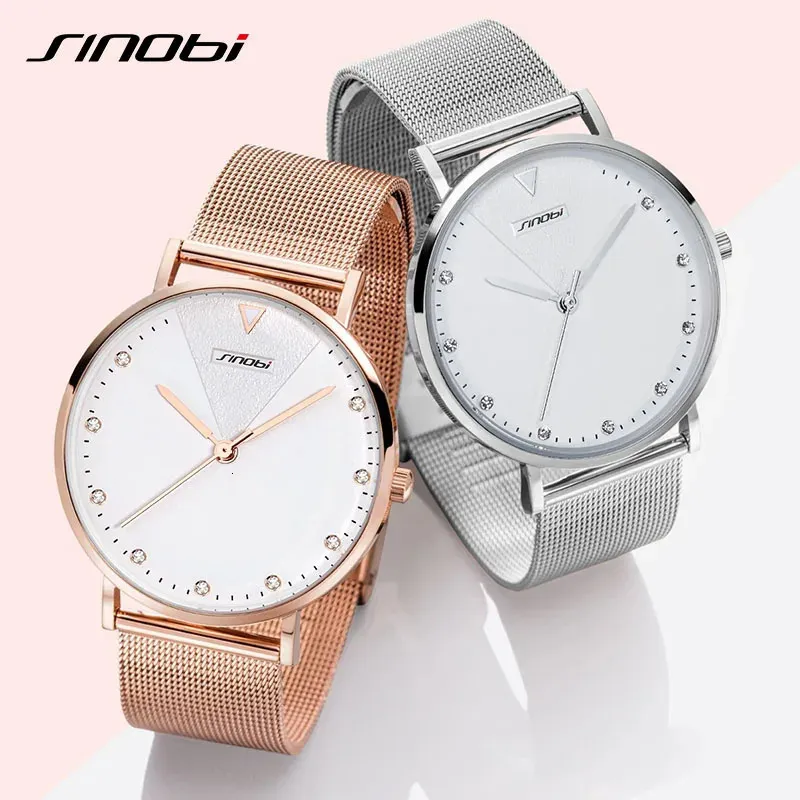 Autres montres SINOBI Femme Horloge Mode Femmes Diamant Montres Bracelet En Or Top Marque De Luxe Fille Cristal Quartz Horloge Dames Montre 231118