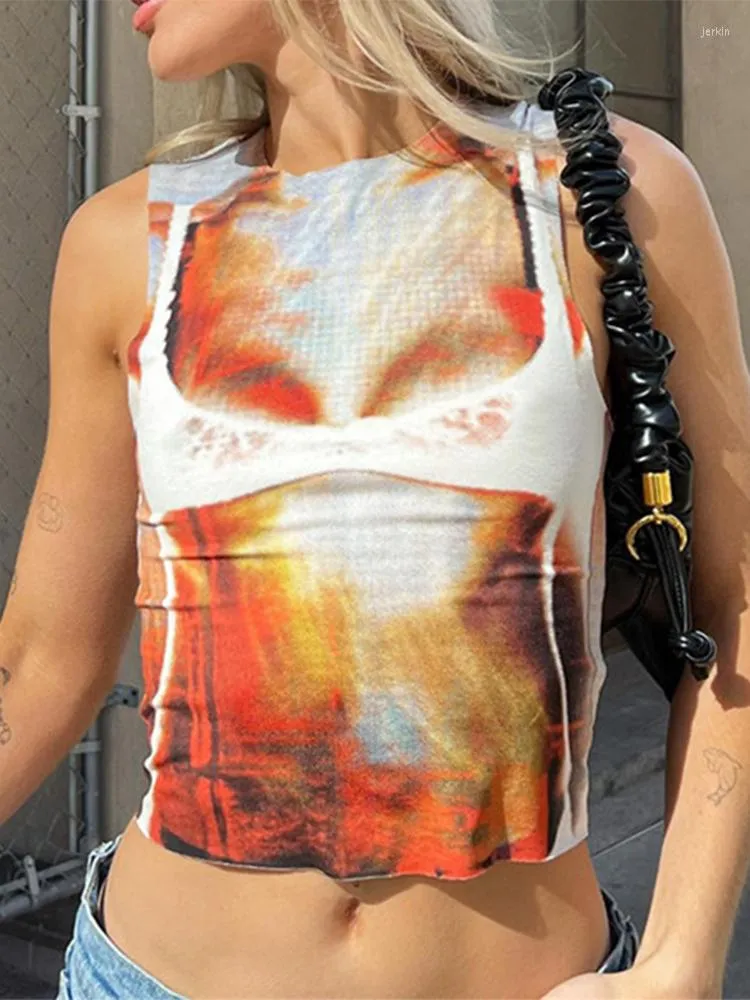 Women's Tanks Seasons 3D Body Print ärmlösa grödor toppar y2k streetwear tank toppkvinna grafiska tees trendiga sommarkläder 2023 ASVE86828