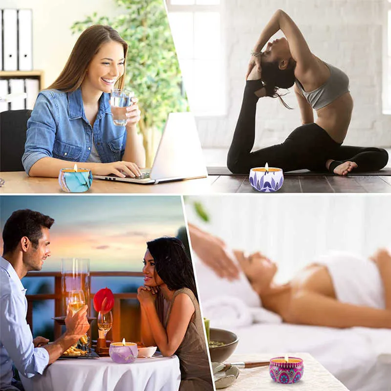 Caja de latas de velas perfumadas, 4612pcs CONTAYER DE JARS DE CANDLEPLATES PARA Aceite esencial, cera de soya, Navidad, Día de San Valentín