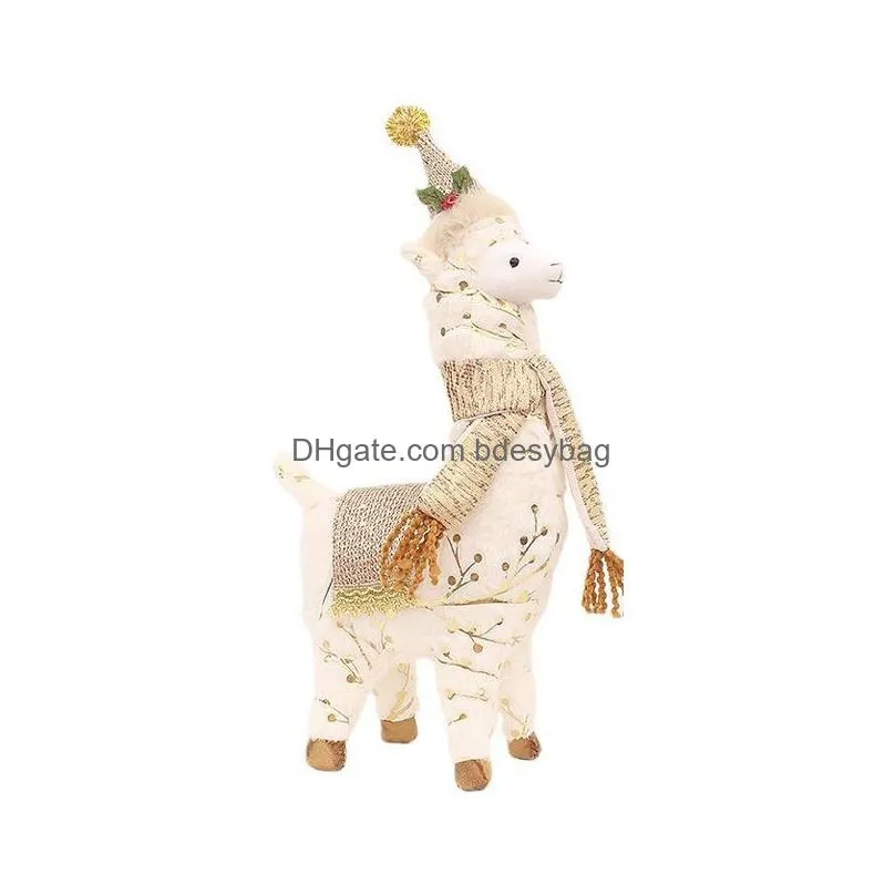 Christmas Decorations Xmas Christmas Decorations Alpaca Llama Plush Toys Stuffed Animal Sheep Dolls For Kids New Year Decoration Cute Dhpvu