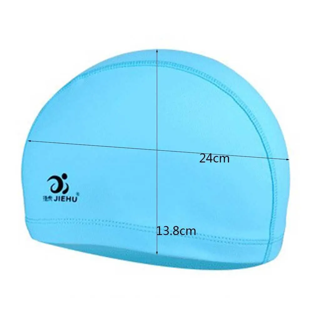 Simkåpor Simkåpor Hög elastisk vattentät PU Protect Ears Sport Swim Pool Hat Simning Cap Simning P230418