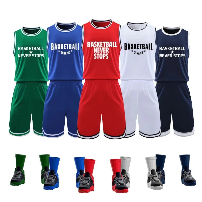 Outdoor T-Shirts Wholesale Custom Men Polyester Basketball Jersey Sets Youth Basketball Uniforms Mesh Fabric Basketball Short Sleeve Shirts LQ217 231117