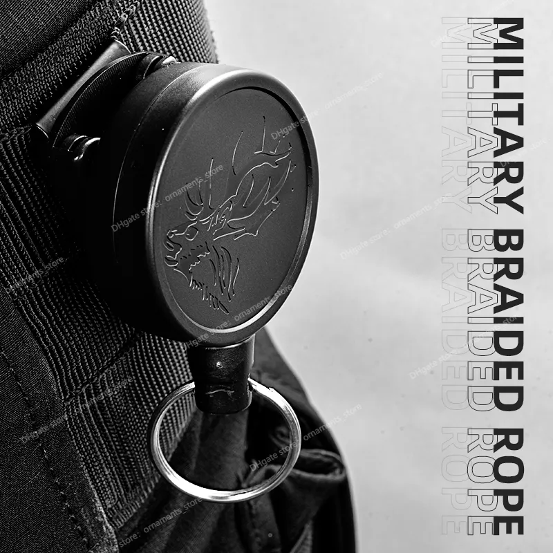 60 CM en Fiber de carbone militaire tressé corde porte-clés sport rétractable porte-clés Anti-perte télescopique porte-clés bibelot H23 bijoux de modeKey Chains