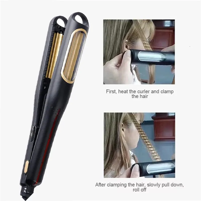 Curling Irons Portable Hair Iron Professional Corn Splint Women Men Ceramic Corrugated Auto Crimping Styling Tools 231113