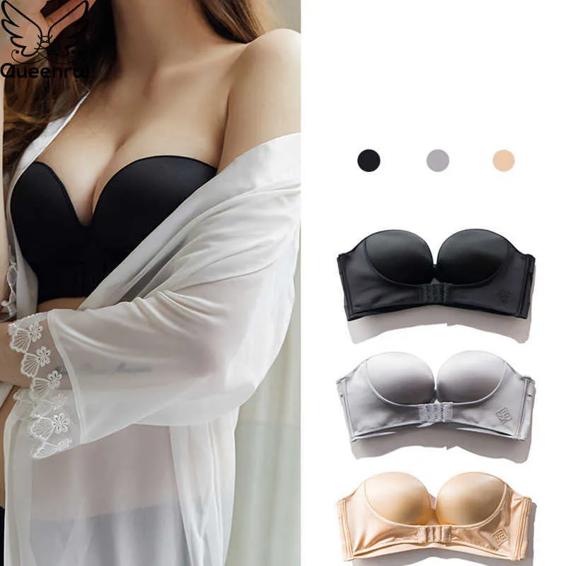 Soutiens-gorge sans bretelles soutien-gorge Super Push Up soutiens-gorge pour femmes sous-vêtements sans couture Bralette soutien-gorge invisible Lingerie robe de mariée brassière A B C tasse P230417