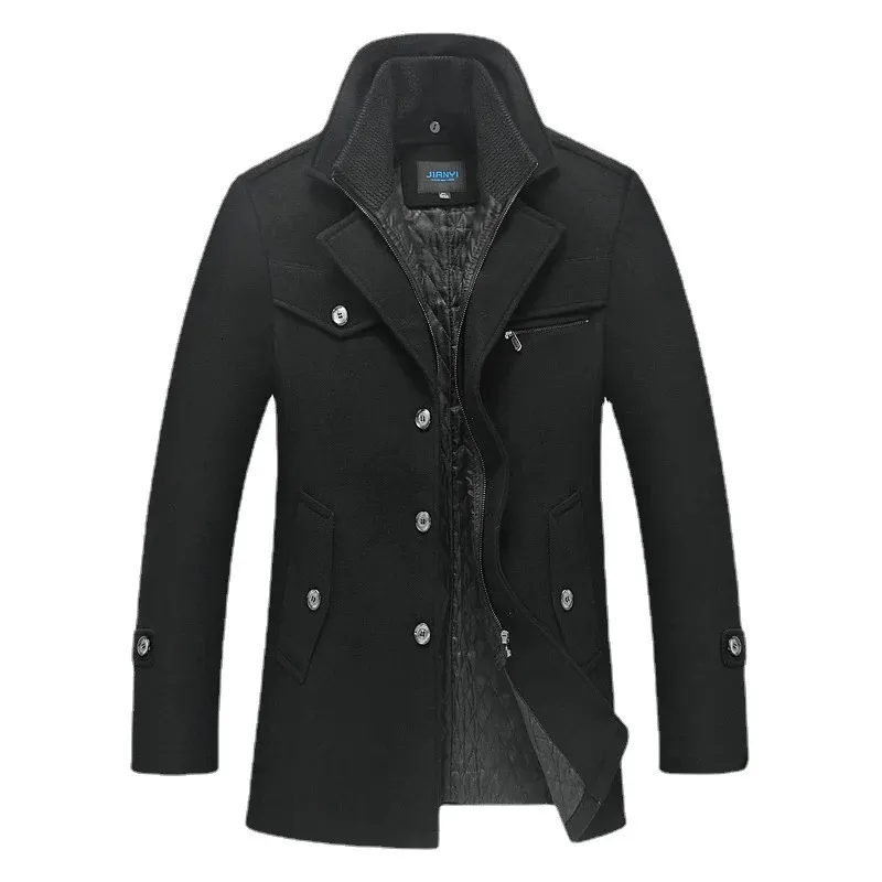 Men's Wool Blends Men Cashmere Trench Coats Winter Jackets Overcoats High Quality Male Business Casual 5 231201