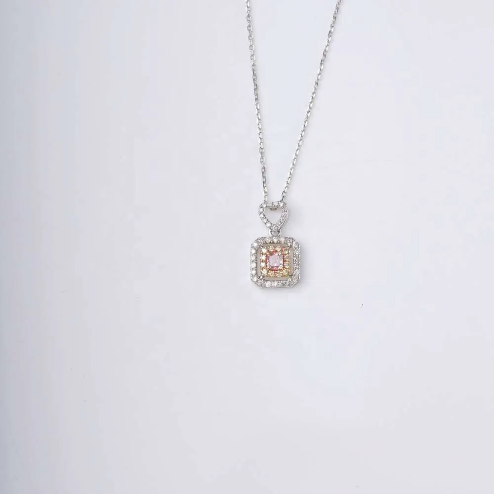 Xiy Couple Jewelry Vintage Gold Natural Pink Diamond Heart Pendant Lady Necklace For Woman