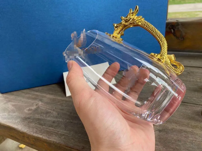 Tasarımcı Kristal Cam Şarap Glass Hediye Seti Hediye Kutusu On İki Çin Zodyak İşaretleri Şarap Camı Bölücü Ruh Cam Şarap Seti