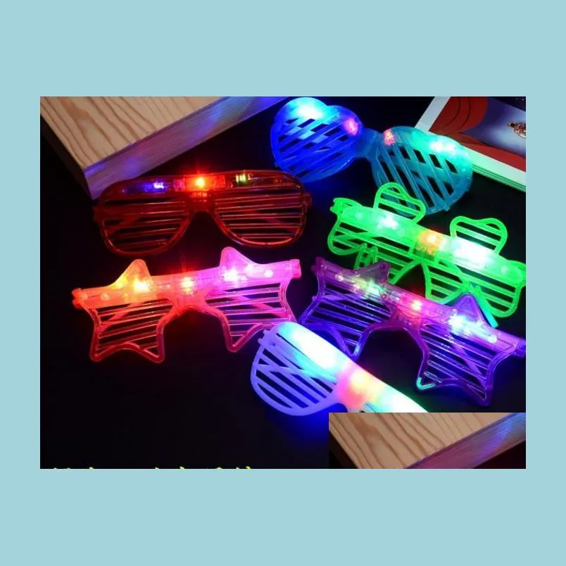 Outros suprimentos de festa do evento Glow Glass Chlidren adts natal halloween Shutter Shutter LED LIGHT UP Plashing Blink Glasses Sung dhyl5