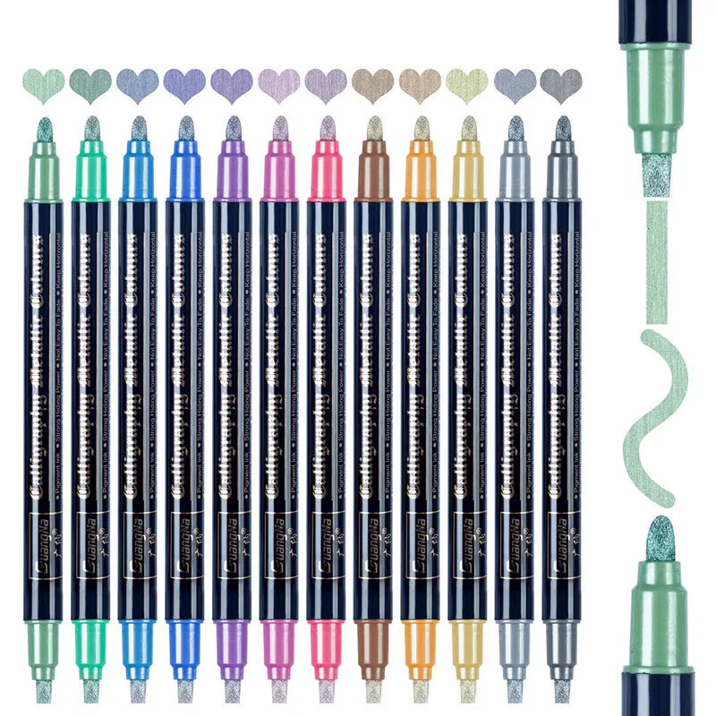 Wholesale Metallic Paint Metallic Marker Pens Dual Tip Metallic