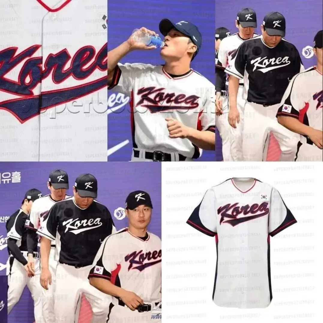 فريق مخصص كوريا 2023 WBC WBC Cuba Baseball Jerseys World Baseball Classic 2023 HA-SEONG KIM CHOI JI-MAN KIM KWANG-HYUN YANG HYEON-JONG LEE