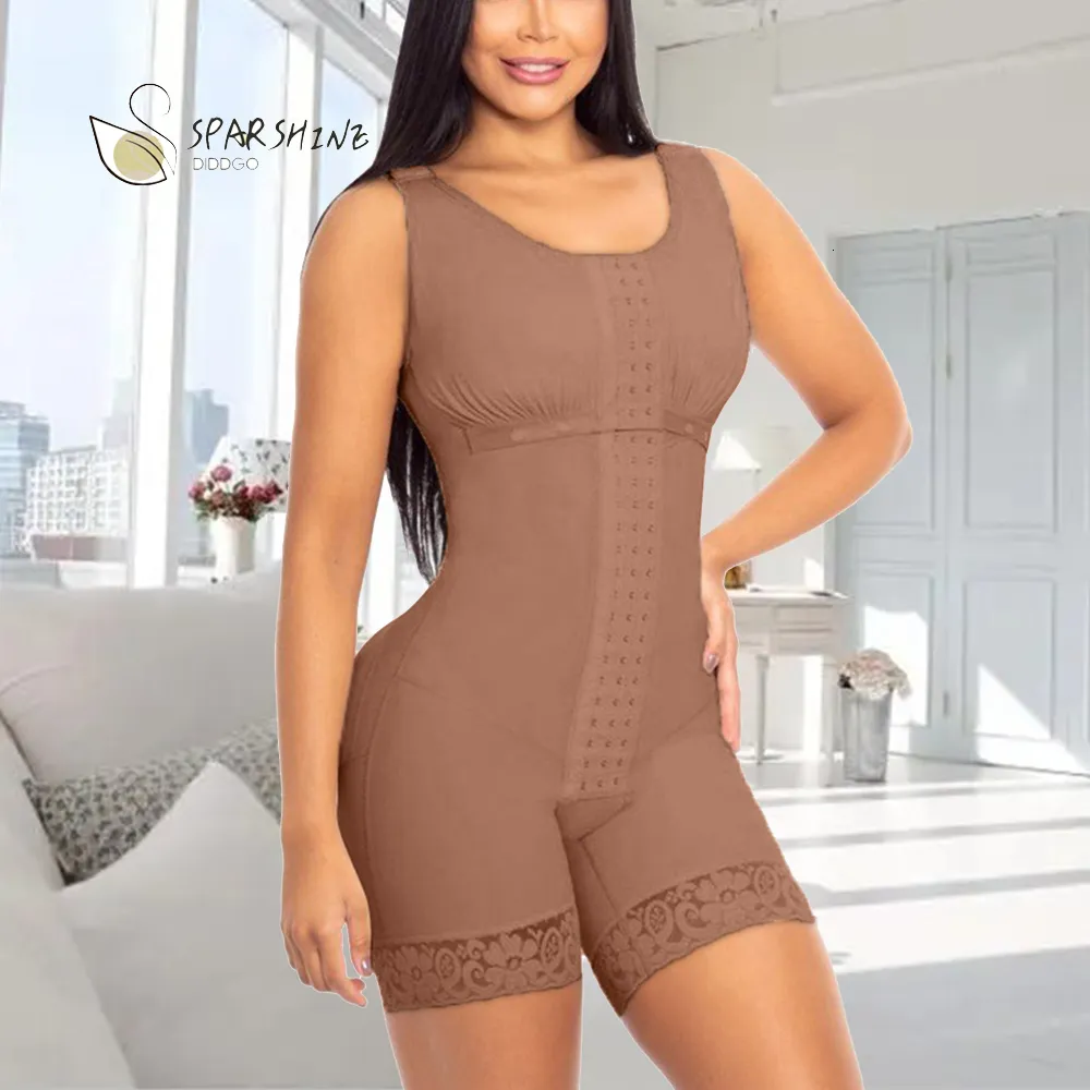 Women's Shapers Women's Corset Sleeveless Postparto Post Surgery Compression Garment Control Abdomen Buttoned Bodysuit Weight Loss Fitness 230418