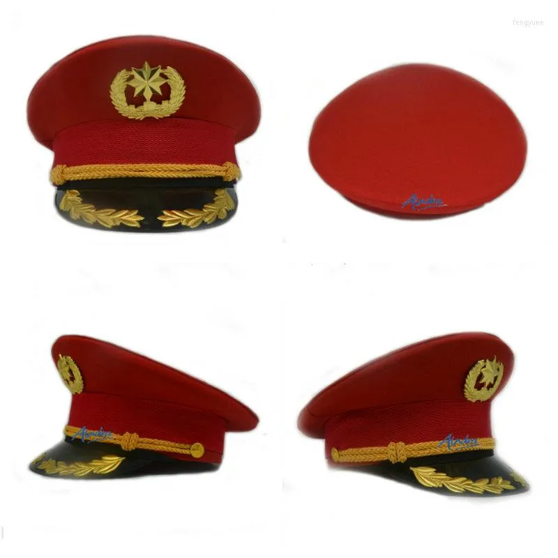 Berets Red Security Big Cap Gift Band Adult Woman Hat Skura