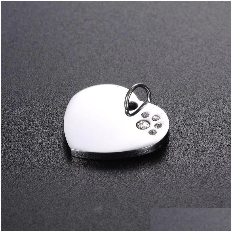 Dog Collars Leashes Heart Stainless Steel Cat Collar Tag Pet Charm Pendant Accessories Id Name Telephone Antilost Za46045 Drop Del Dhbmw