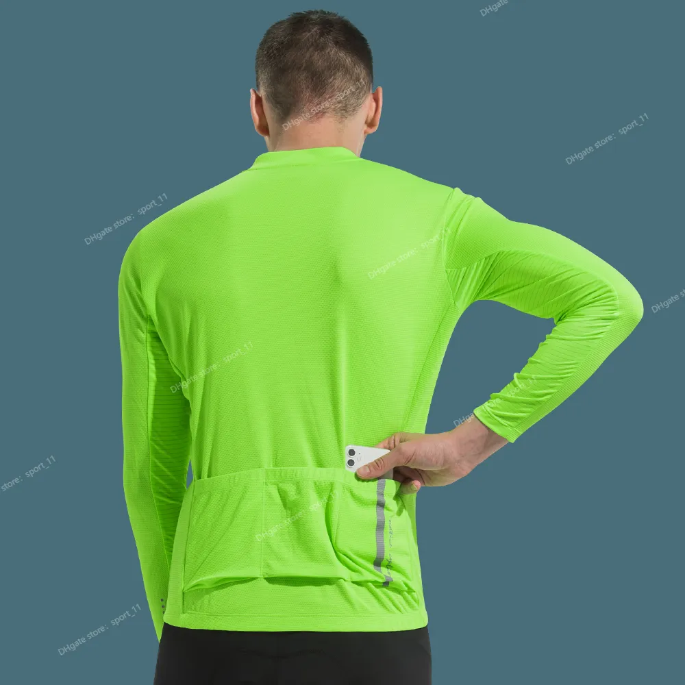 Maillot de ciclismo para hombre, manga larga, camisetas de ciclismo MTB, transpirable, reflectante, ligero, ropa deportiva para bicicleta, equipo de ciclismo de tamaño asiáticoMaillots de ciclismo