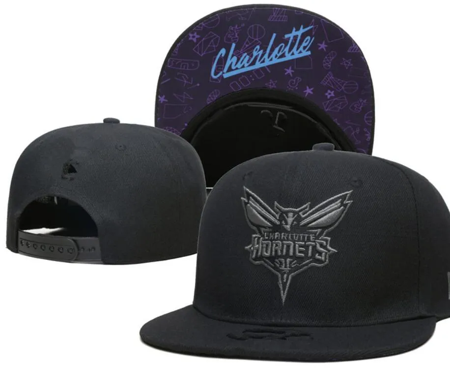 Charlotte''Hornets''Ball Caps Casquette 2023-24 unisex mode katoenen baseball cap snapback hoed mannen vrouwen zonnehoed borduurwerk lente zomer cap groothandel a9