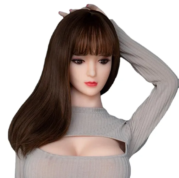 2023 New Silicone DollMouth, chest, hands and feet made of siliconeSexdolls Japanese black hair blue eyes chest butt realistic vulva analSexy doll toys