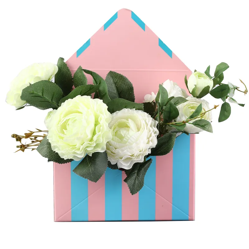 Składane pudełka kwiatowe kreatywne koperta Kształt Prezenty Wrap Walentynki urodzin