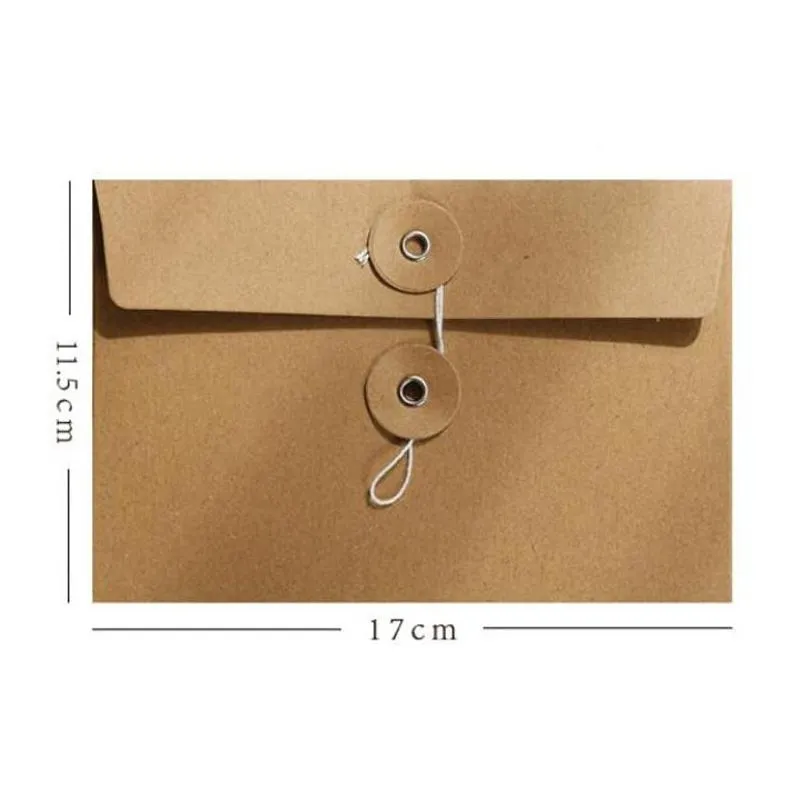 Present Wrap Simple Retro Archive Bag Kraft Paper Envelope Lagring Winding Strap Wholesale LX4868 Drop Delivery Home Garden Festive Par Dhyxa