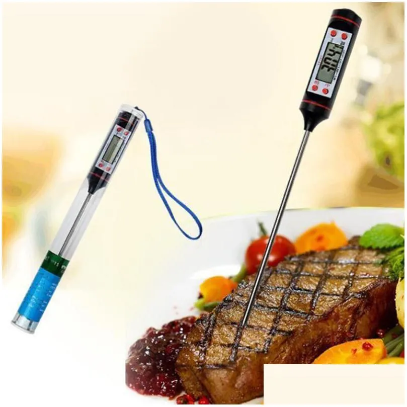 Thermometers Bbq Meat Thermometer Stainless Steel Kitchen Digital Cooking Food Probe Electronic Barbecue Household Temperatu Dhgarden Dhmvb