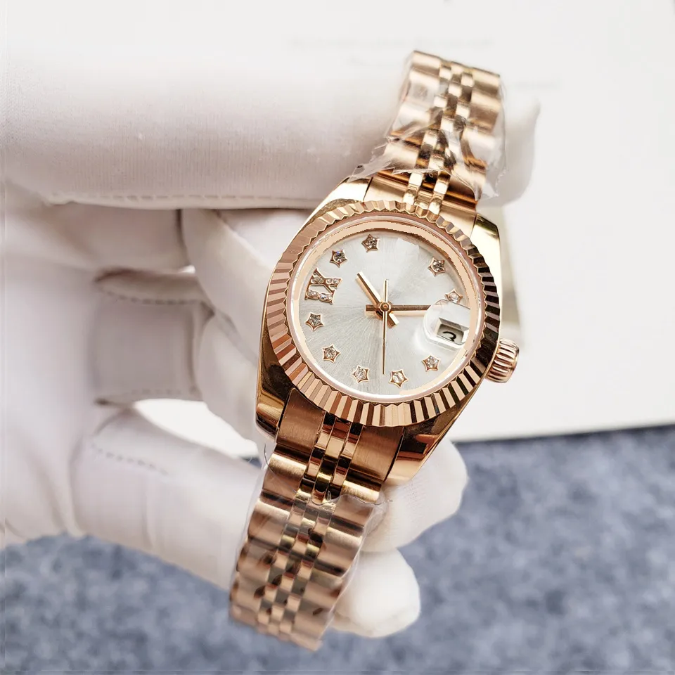 Obejrzyj automatyczne mechaniczne zegarki damskie 26 mm srebrna opaska wodoodporna Wszystkie stali nierdzewne Designer mody Designer Wristwatch A91
