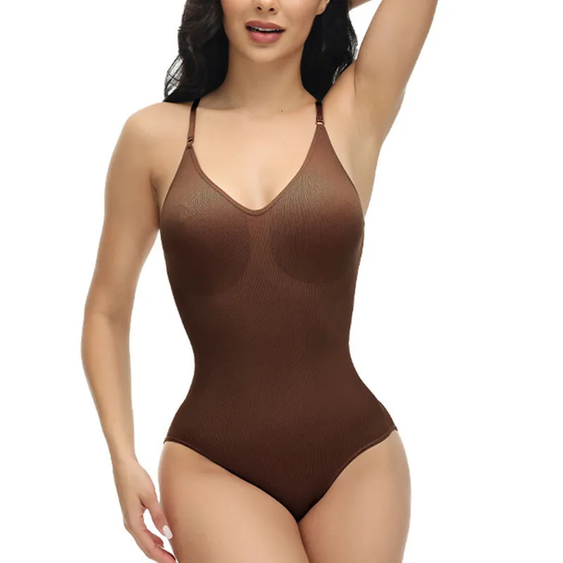 GUUDIA Womens V Neck Spaghetti Strap Spanx Low Back Bodysuit With Open  Crotch And Slimming Body Shaping 230418 From Pu04, $8.52