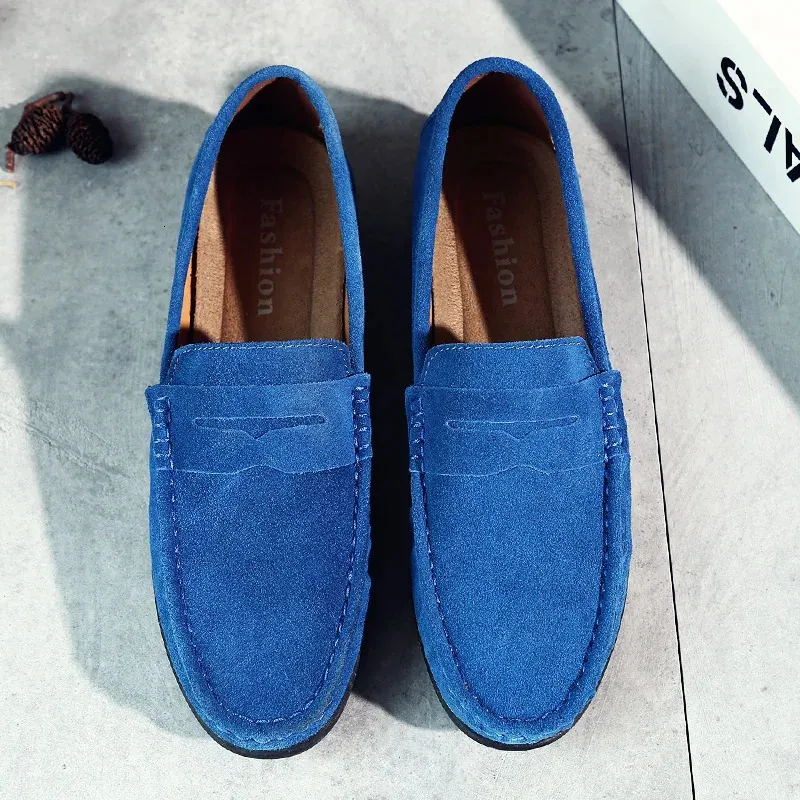 Dress Shoes Moccasins Formal Suede Leather Designer Luxury Brand Smile Mens Casual Loafers Slip On Flats Footwear Male Driving for Men 231117