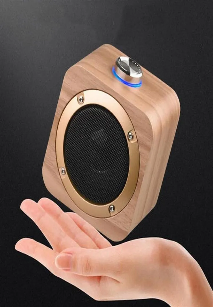 Q1B Draagbare Speaker Houten Bluetooth 42 Draadloze Bass Speakers Muziekspeler Ingebouwde 1200mAh Batterij 2 Colorsa24a365010715