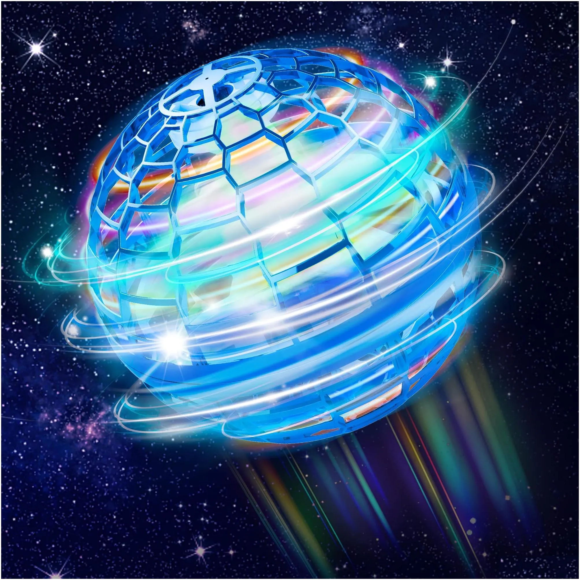 ASORT Hoverball, Magic Spinner, RGB Light, Mini Drone for Kids, Toys, Flying Orb Hoverball, Nova Gift for Boys and Girls, Indoor Outdoor Pro (Blue