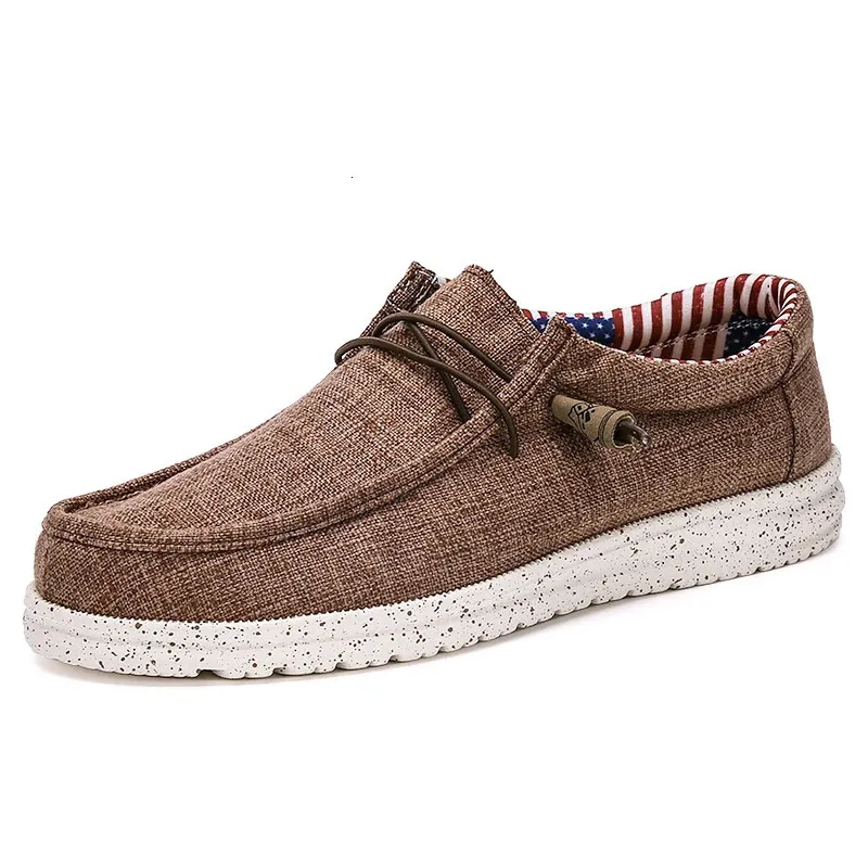 Sapatos de vestido tendência homens lona moda barco cara deck sapato mocassim ao ar livre casual praia plana tamanho grande 48 231117