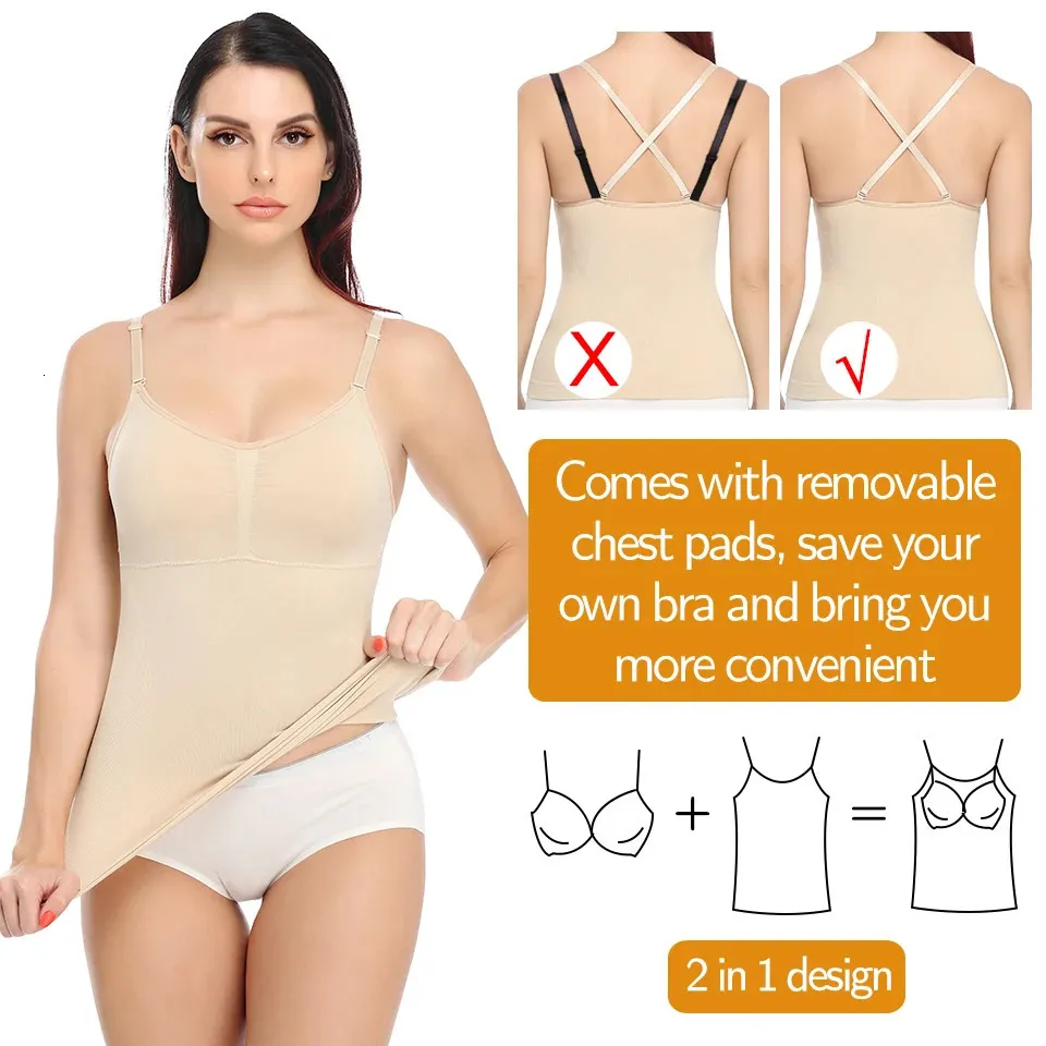 Plus Size Shapewear Tank Top for Women Tummy Control Shapewear Cami Shaper  Compression Tank Top Shaping Camisole