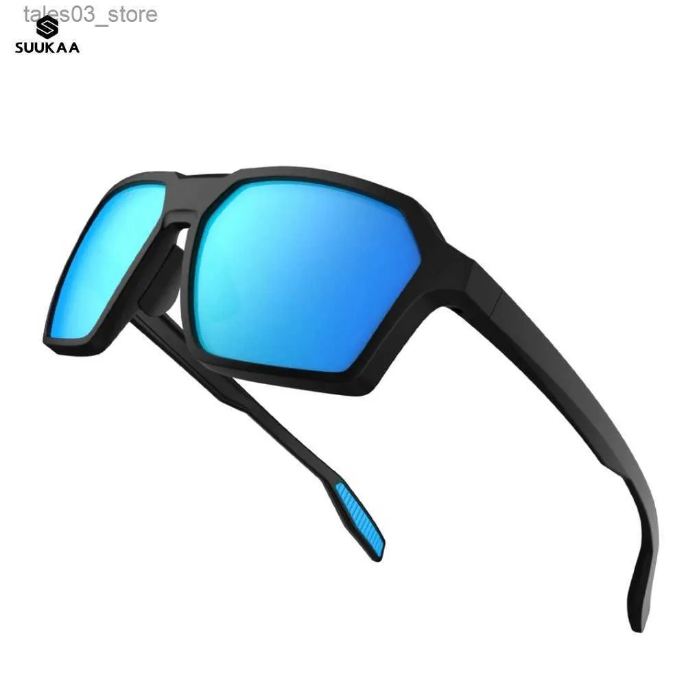Sunglasses Suukaa Square Sunglasses Men Brand Designer Mirror Driving Sun Glasses Sport Fishing Goggles Shades Women Eyewear Female Male Q231120