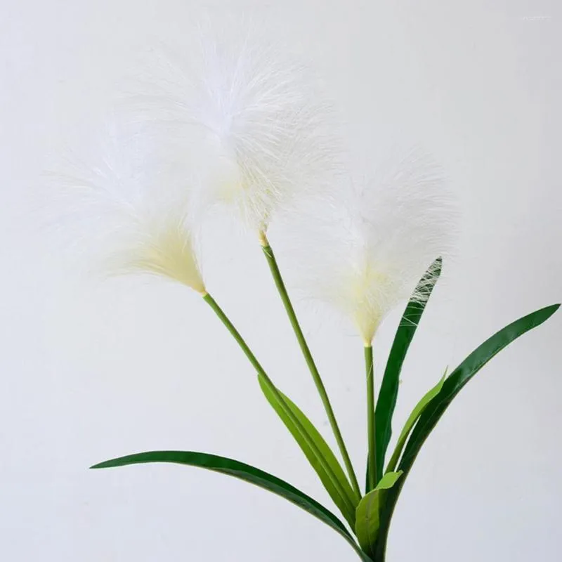 Kwiaty dekoracyjne fałszywy kwiat ekologiczny 3 głowa Reed atrakcyjny sztuczny trzcina salon