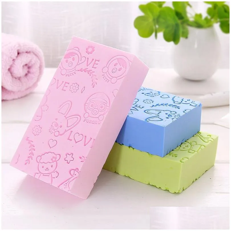 Washcloths Wash Gloves Bath Sponge Love Printed Scrub Shower Baby Scrubber Exfoliating Beauty Skin Care Face Cleaning Spa Ball Dro Dhs5V