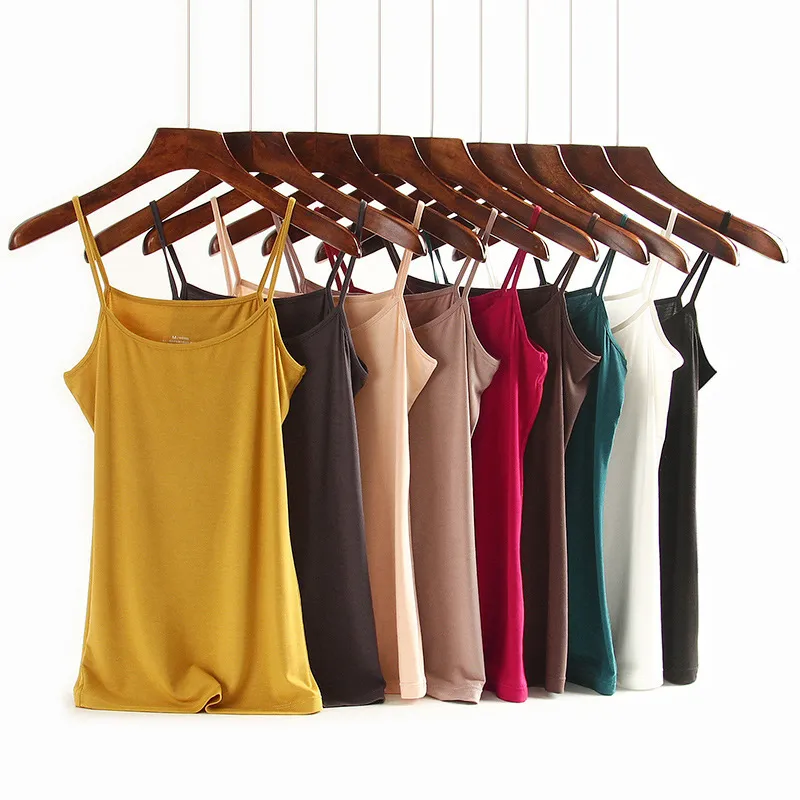 Camisoles Tanks Womens Solid Cotton Camis Vest Women Tank Tops Female Summer Sexy Strap Basic Tops Slim Sleeveless Camisole 230418