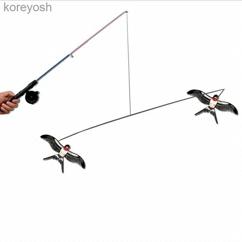 Pole Swallow Kite Fishing Rod Line Outdoor Toy For Kids Animal