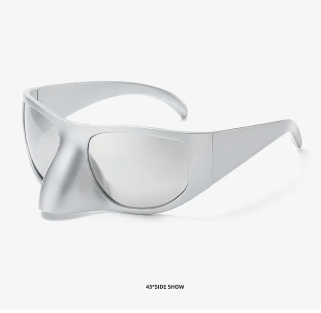 Futuristic Sunglasses For Men Women Oversized Wrap Around  display picture 3